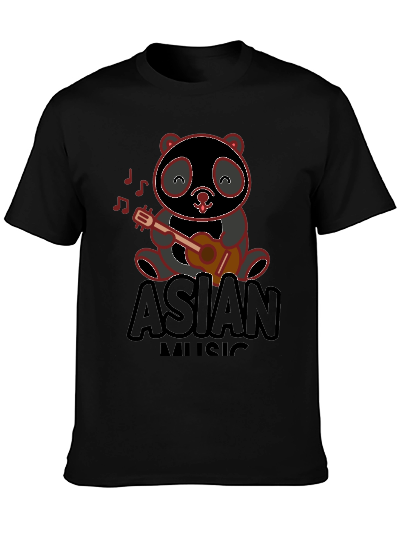 Asian Music Panda T-Shirt - Cute Panda Design