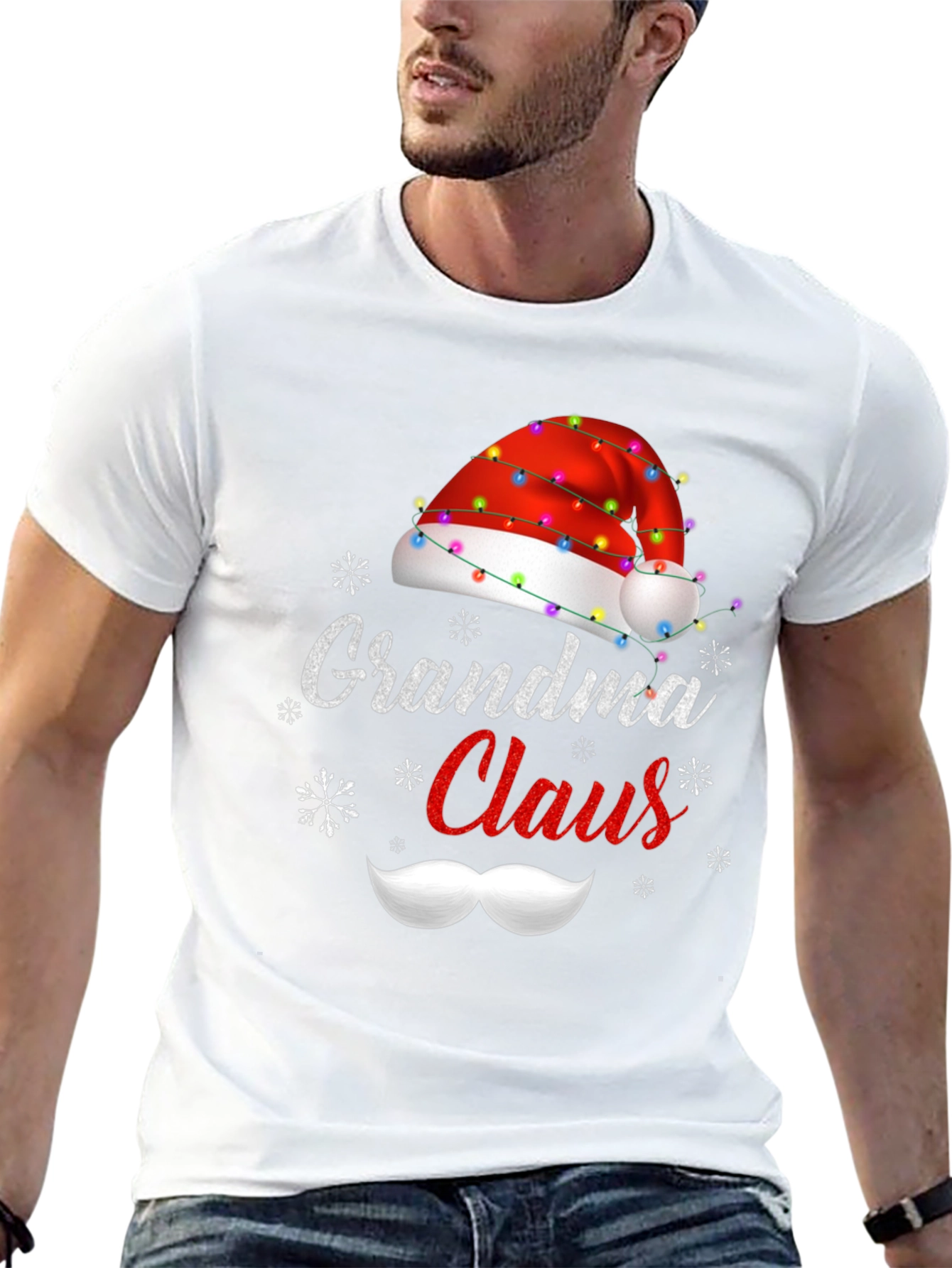Grandma Claus Christmas T-Shirt Holiday Santa Hat
