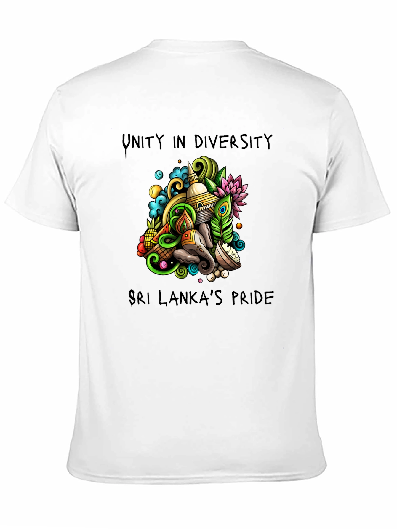 Unity in Diversity Sri Lanka Pride Black T-Shirt