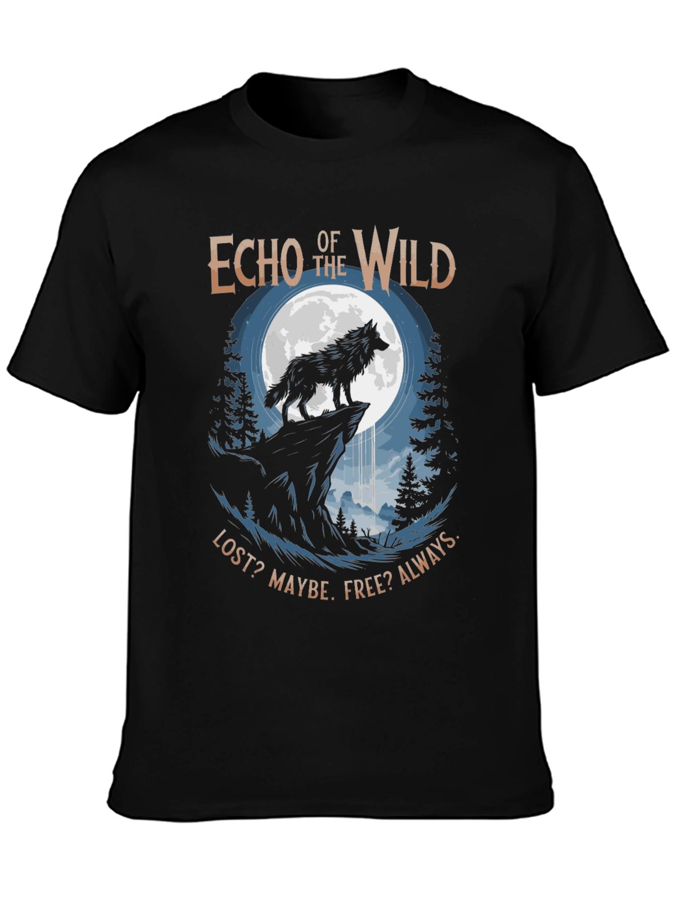 Echo of the Wild Wolf Graphic T-Shirt