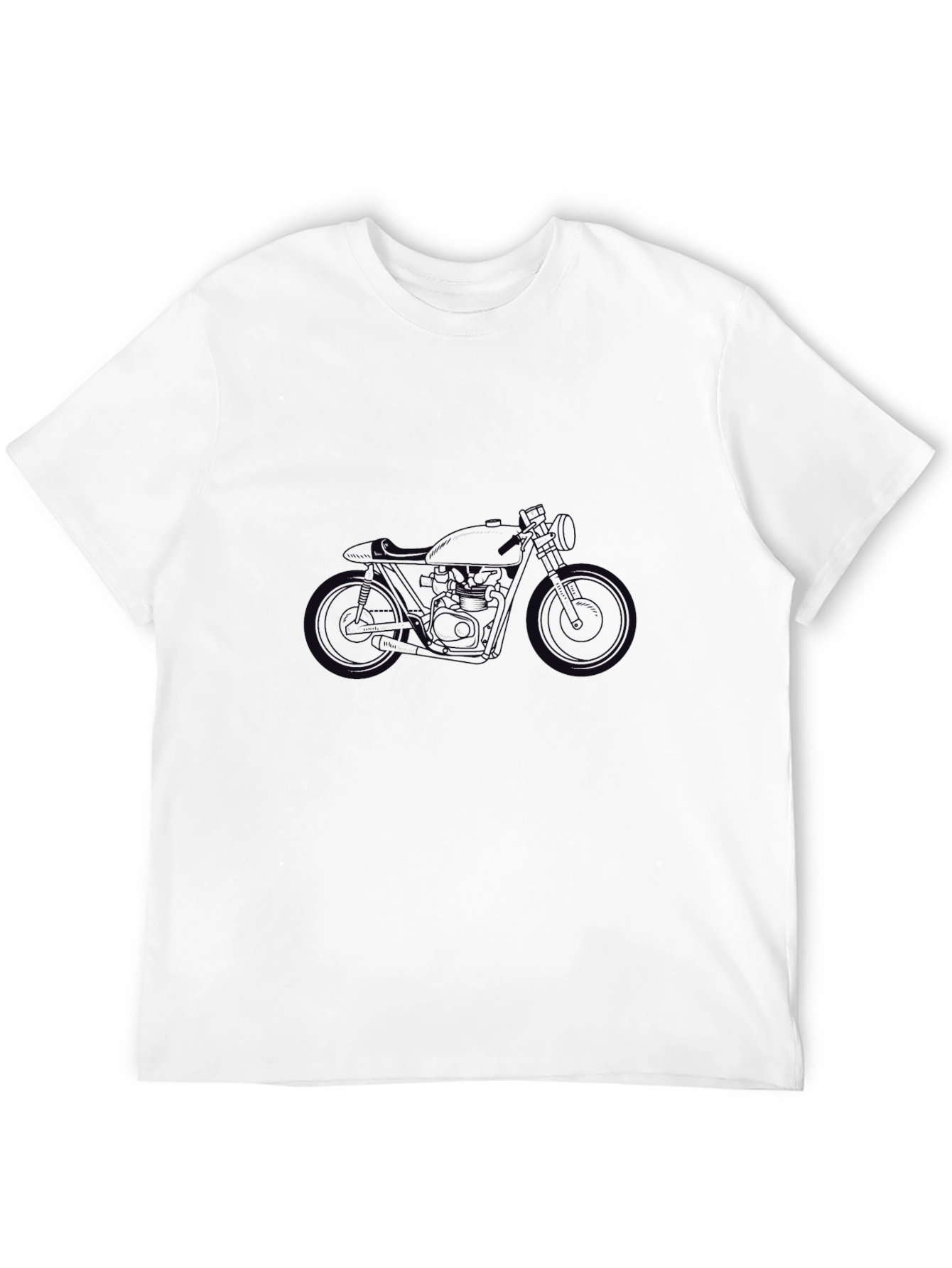 Black Motorcycle Graphic Tee - Casual Style