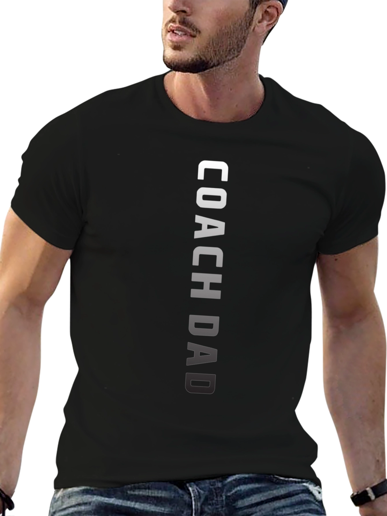 Coach Dad Graphic T-Shirt - Black Casual Tee