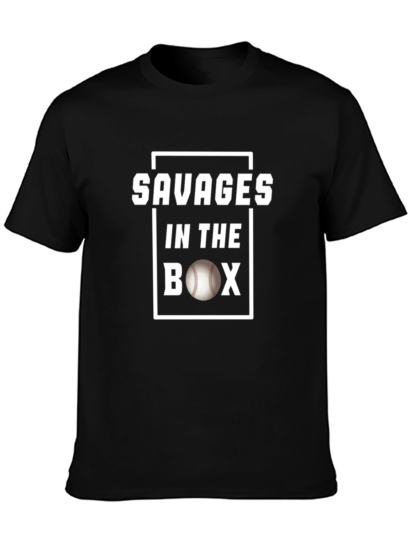 Savages in the Box Baseball Graphic T-Shirt