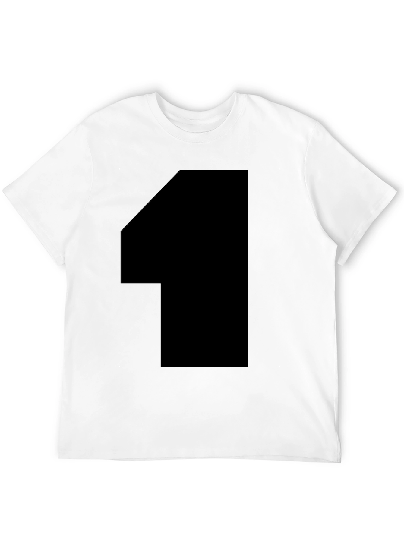 Black T-Shirt with Bold 1 Graphic
