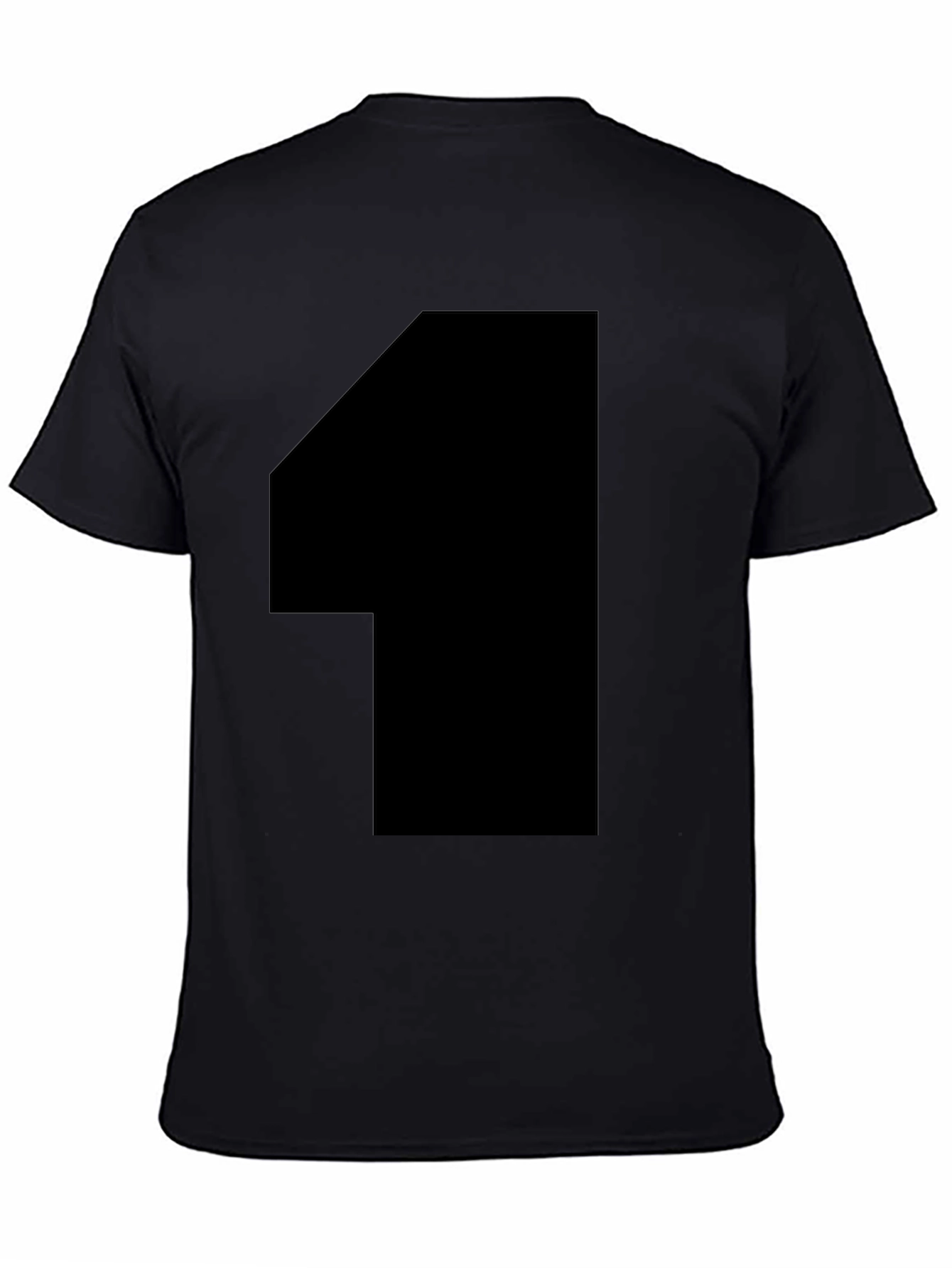 Black T-Shirt with Bold 1 Graphic