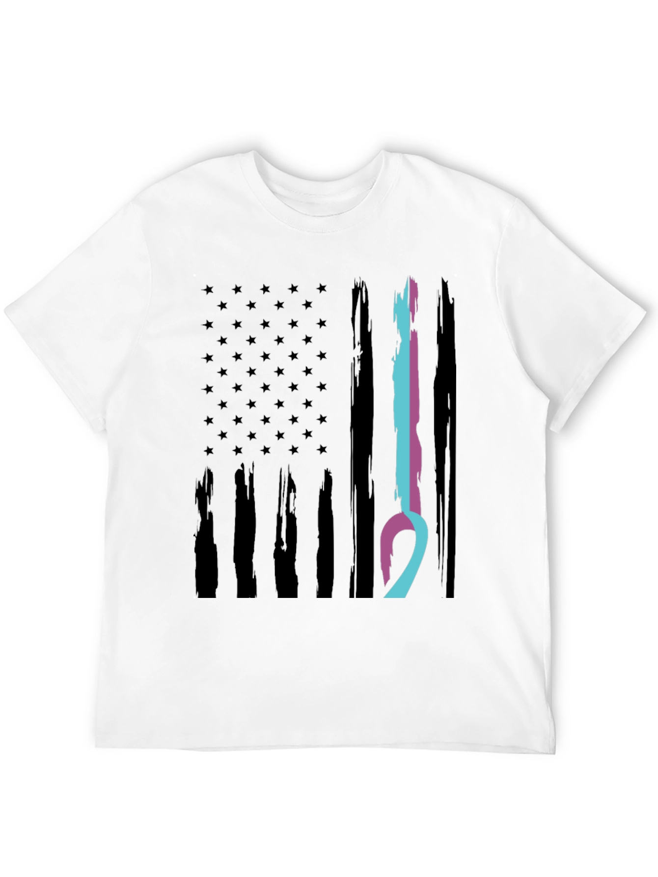 American Flag Ribbon Graphic T-Shirt