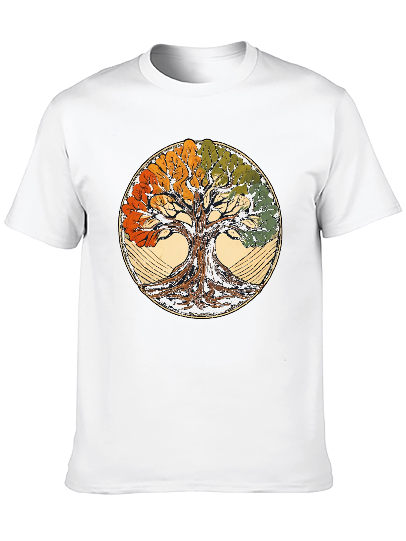 Four Seasons Tree of Life Black T-Shirt