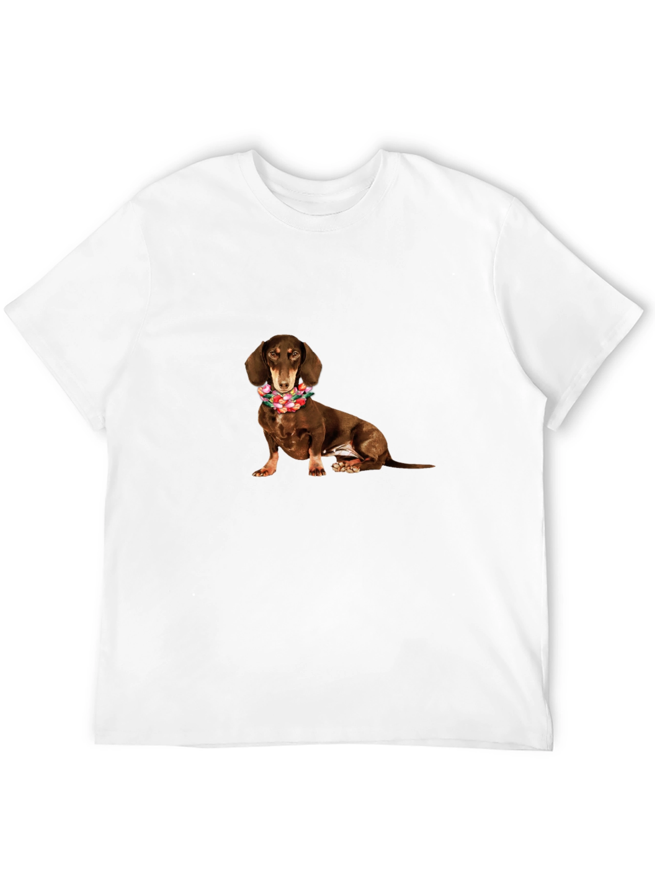 Dachshund Flower Crown Black T-Shirt