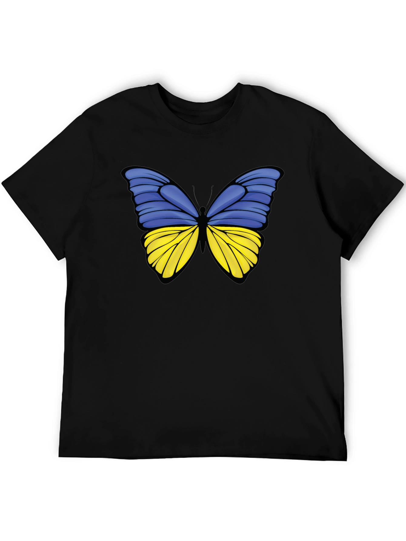 Ukraine Butterfly Black T-Shirt