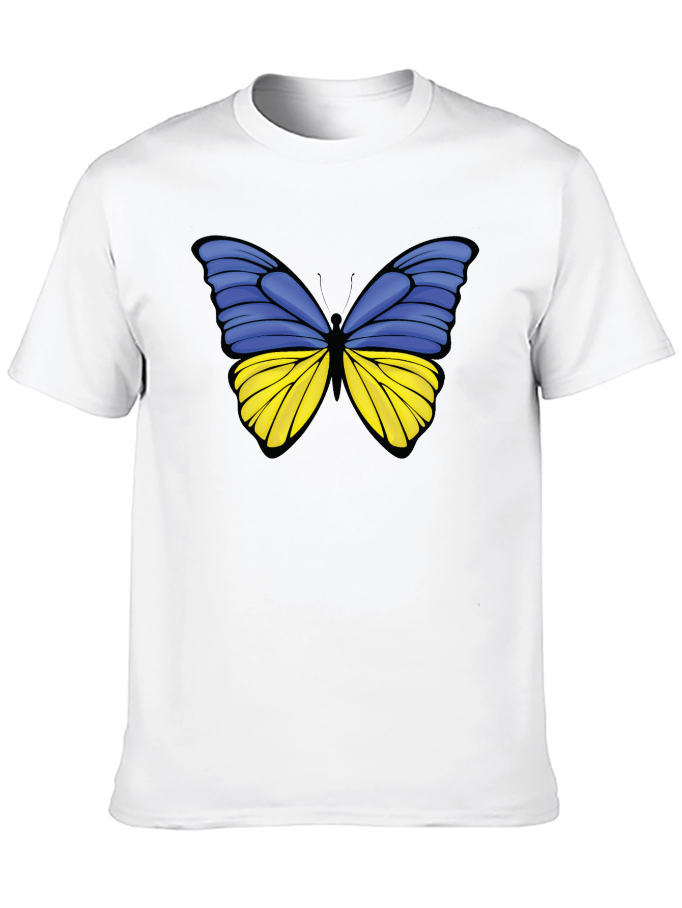 Ukraine Butterfly Black T-Shirt