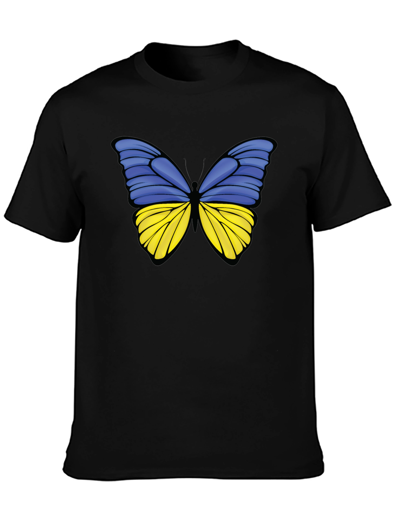 Ukraine Butterfly Black T-Shirt