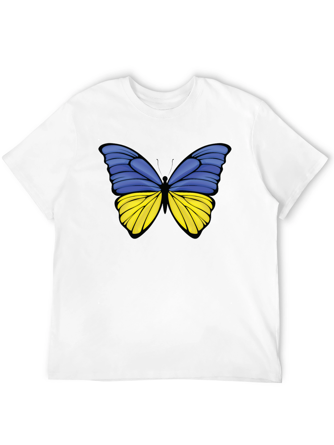 Ukraine Butterfly Black T-Shirt