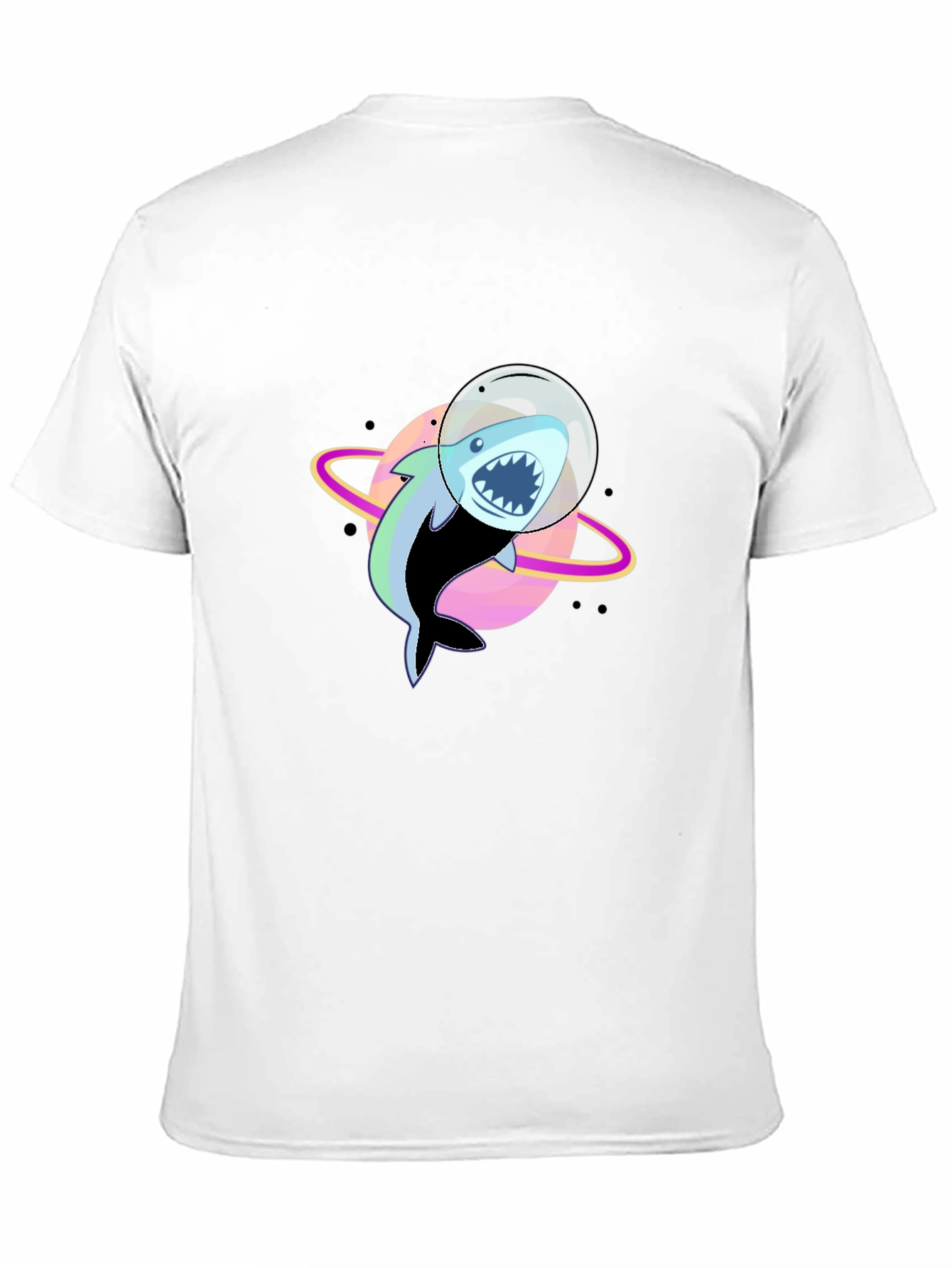 Shark Astronaut Graphic T-Shirt - Black