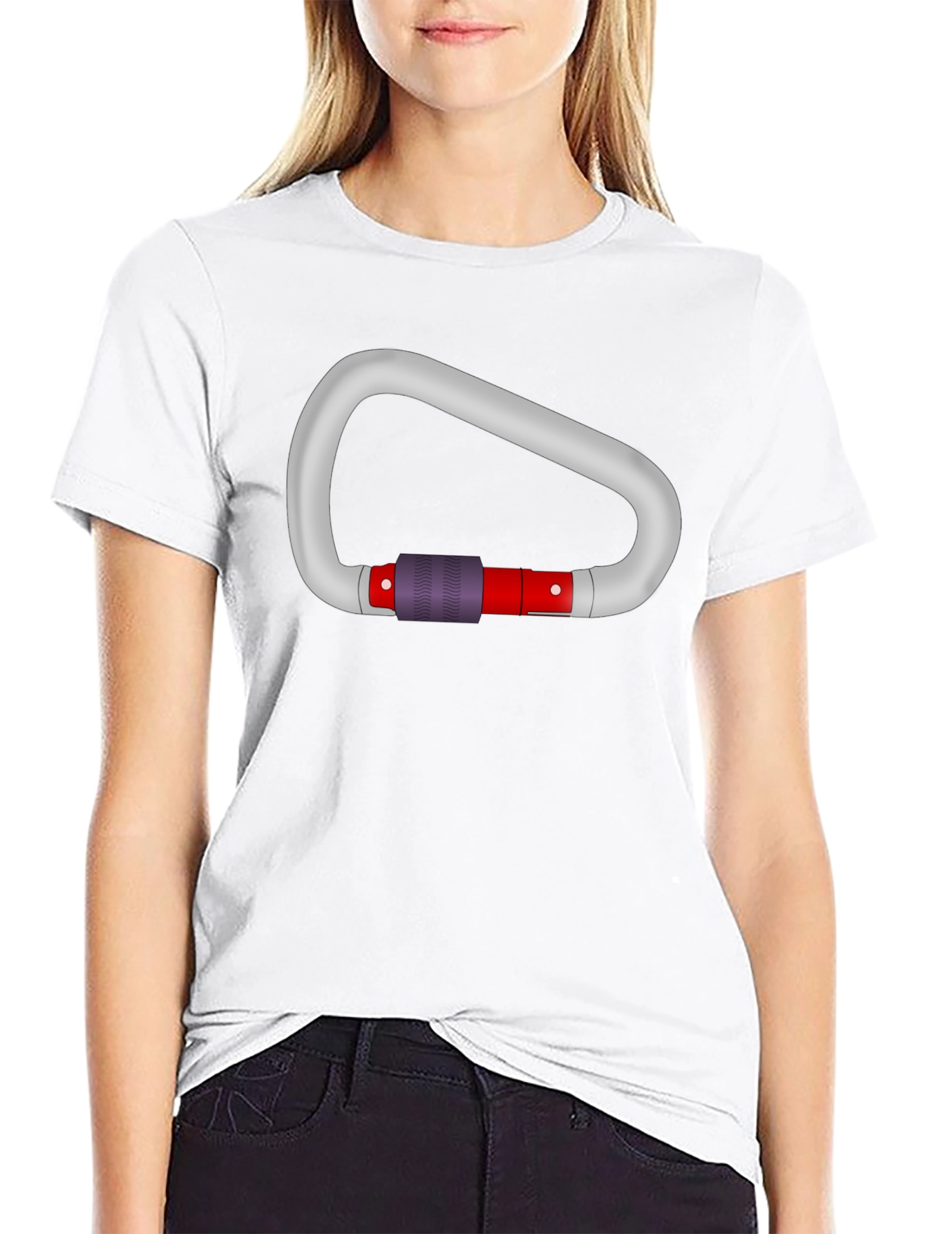 Carabiner Graphic Tee - Black Cotton T-Shirt