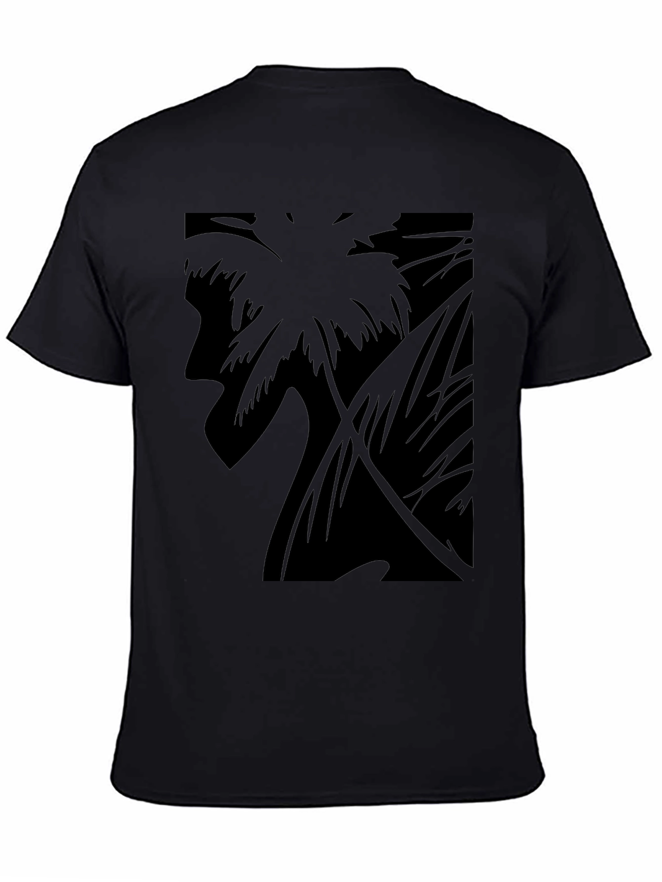 Tropical Palm Silhouette Graphic Tee - Black