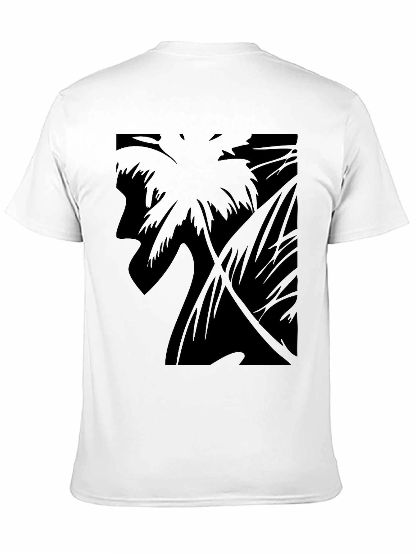 Tropical Palm Silhouette Graphic Tee - Black