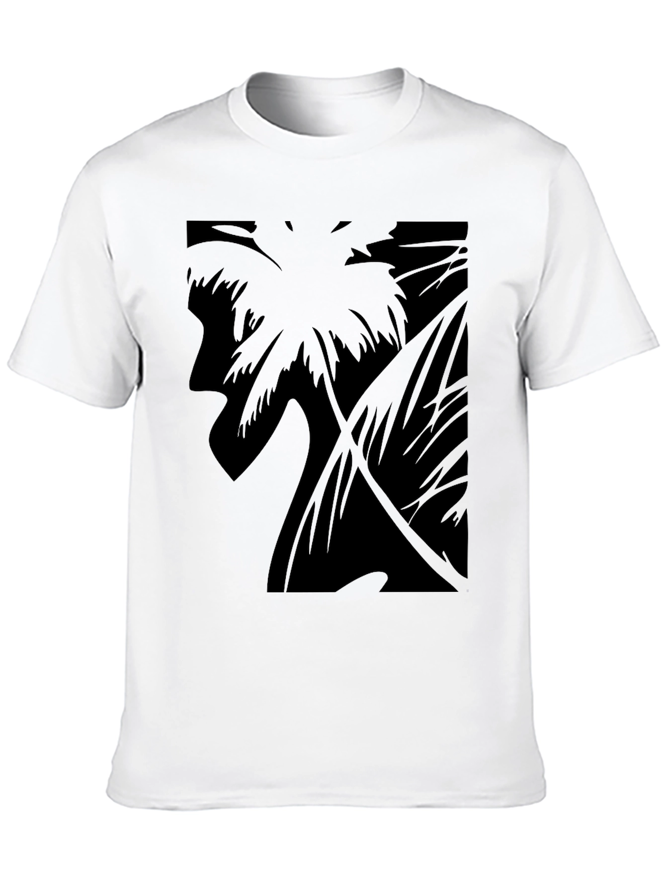 Tropical Palm Silhouette Graphic Tee - Black