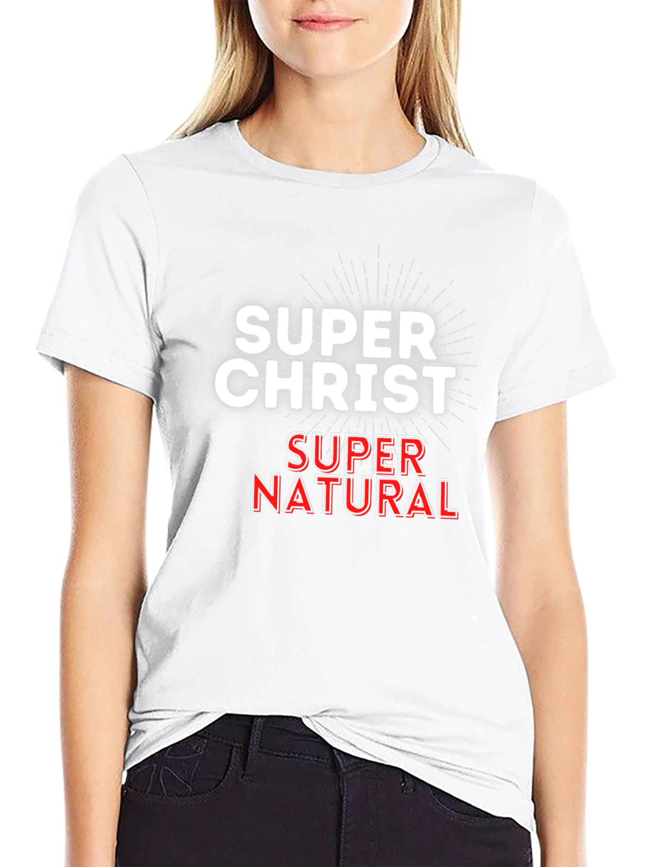 Super Christ Super Natural Black Tee Shirt