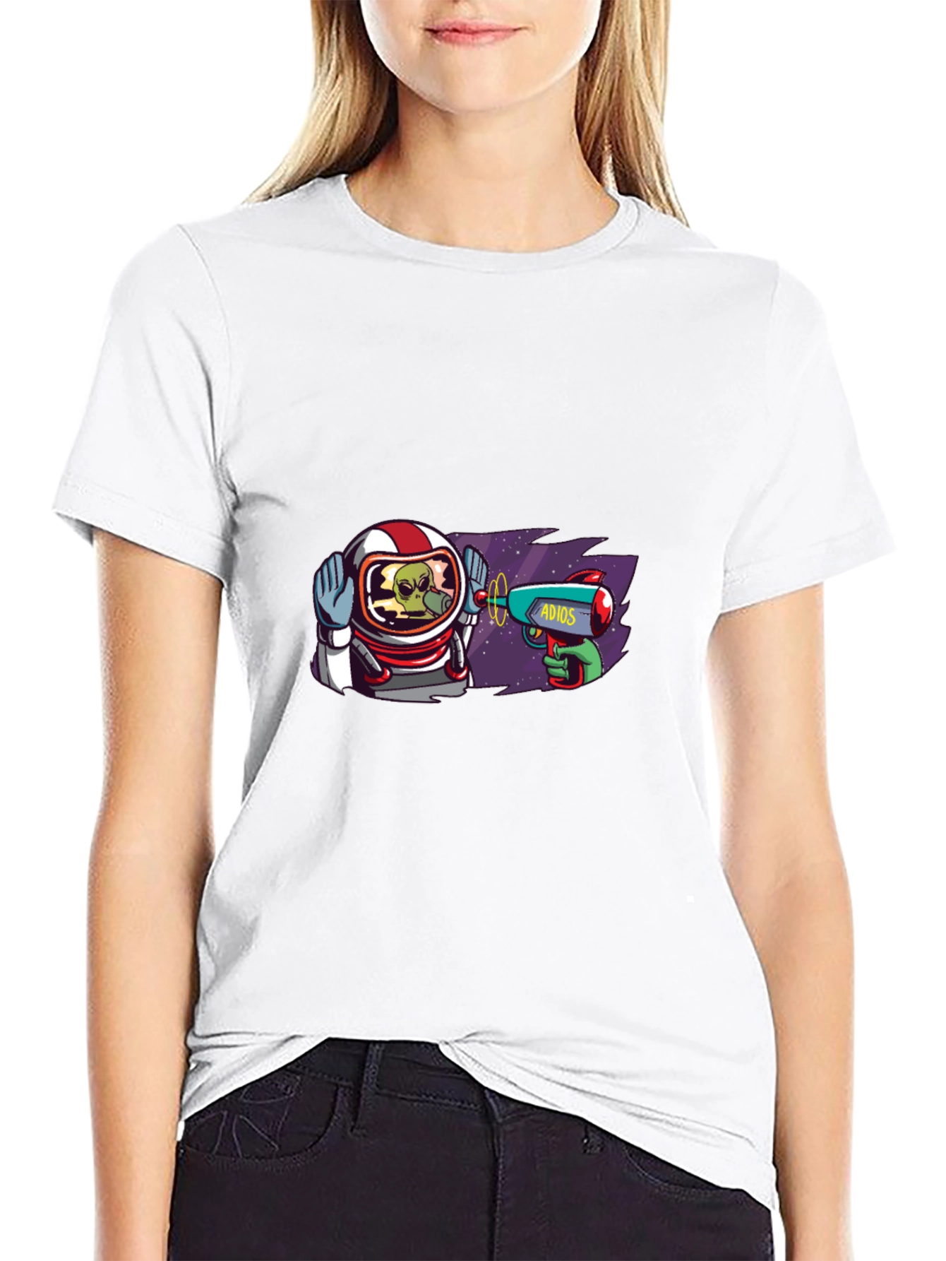 Astronaut Alien T-Shirt - Adios Ray Gun Design