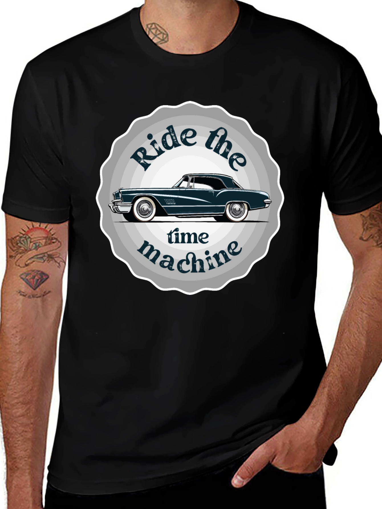 Ride the Time Machine Classic Car Graphic Tee