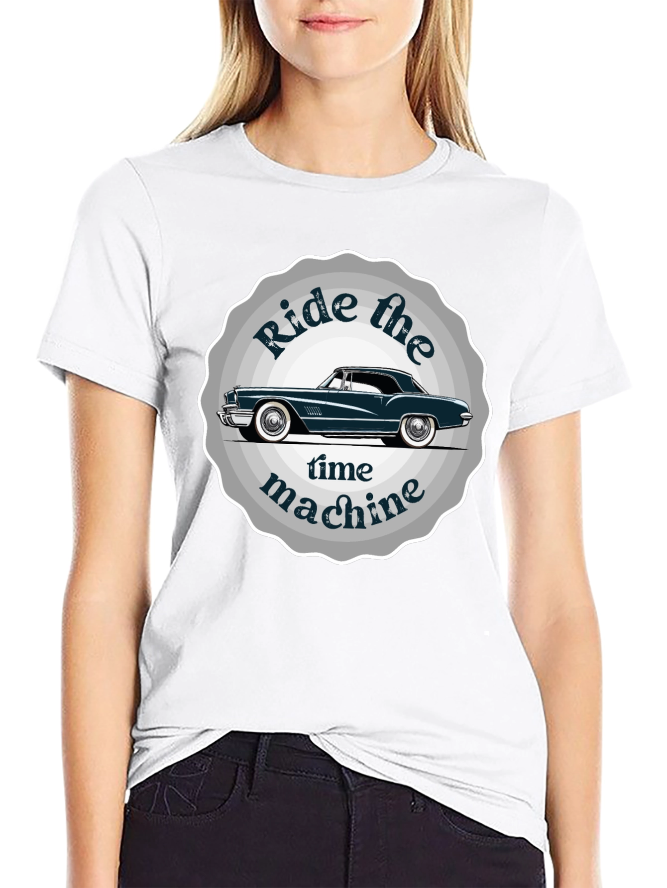 Ride the Time Machine Classic Car Graphic Tee