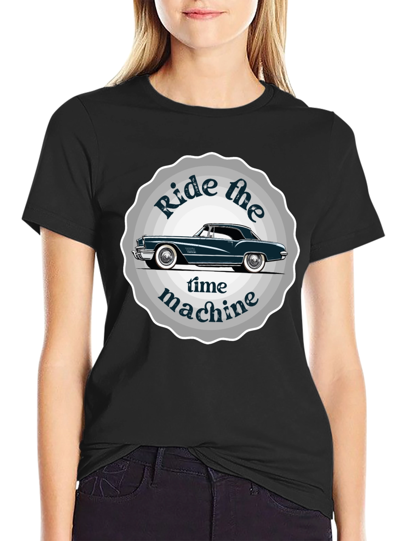 Ride the Time Machine Classic Car Graphic Tee