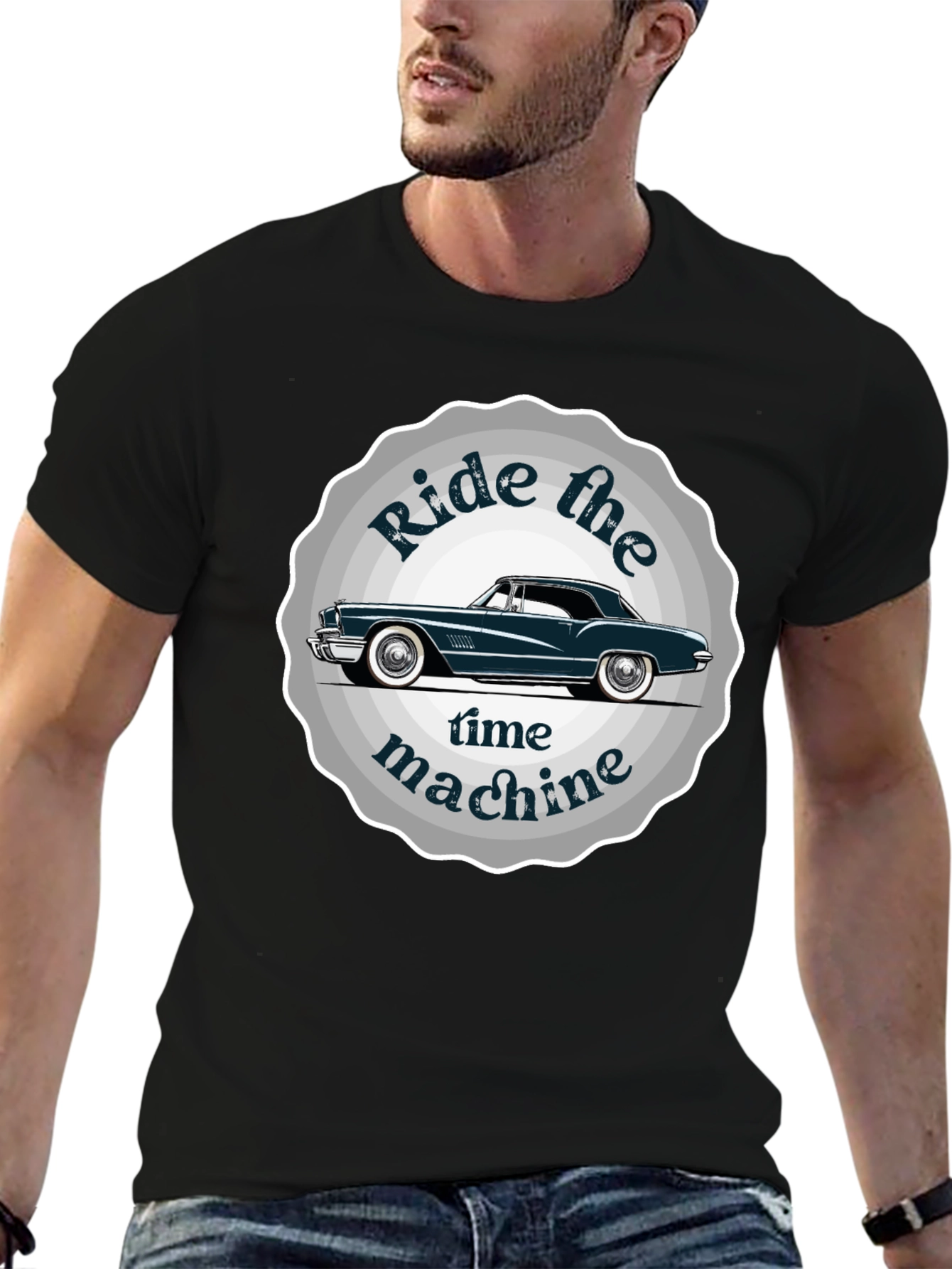 Ride the Time Machine Classic Car Graphic Tee