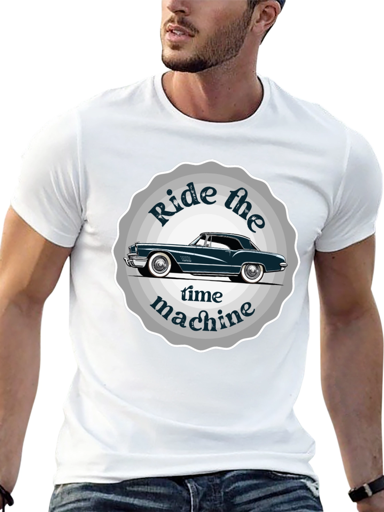 Ride the Time Machine Classic Car Graphic Tee