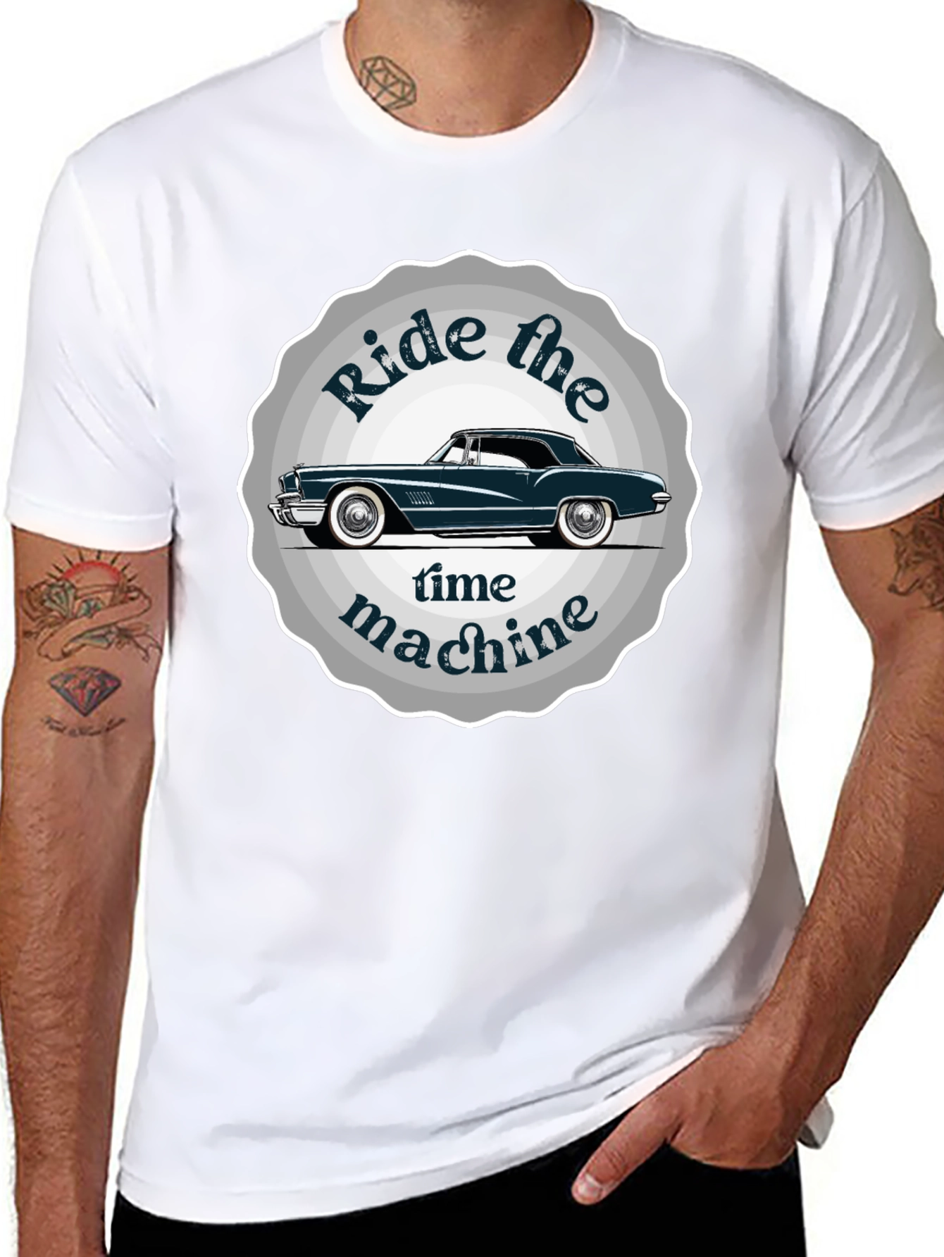 Ride the Time Machine Classic Car Graphic Tee