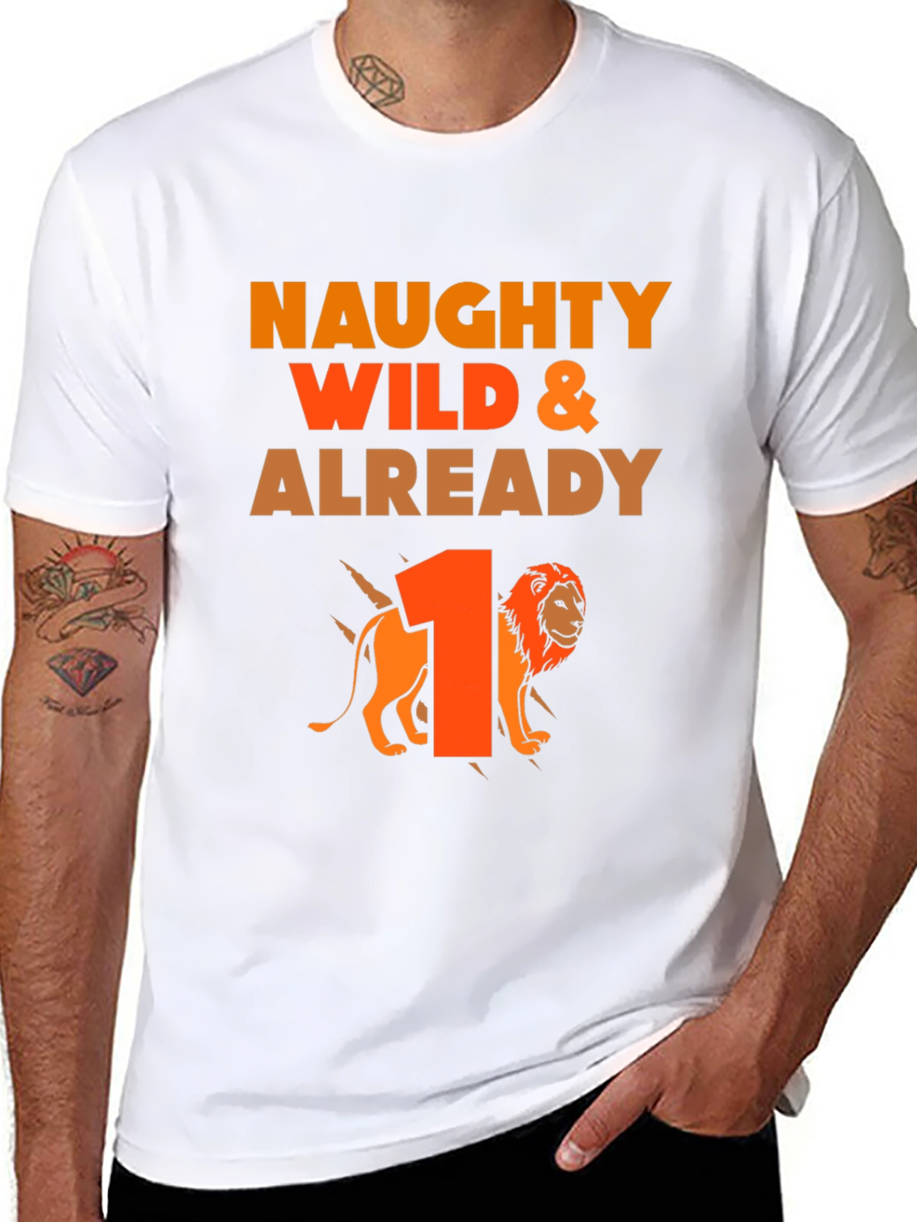 Naughty Wild and Already 1! Lion Birthday T-Shirt