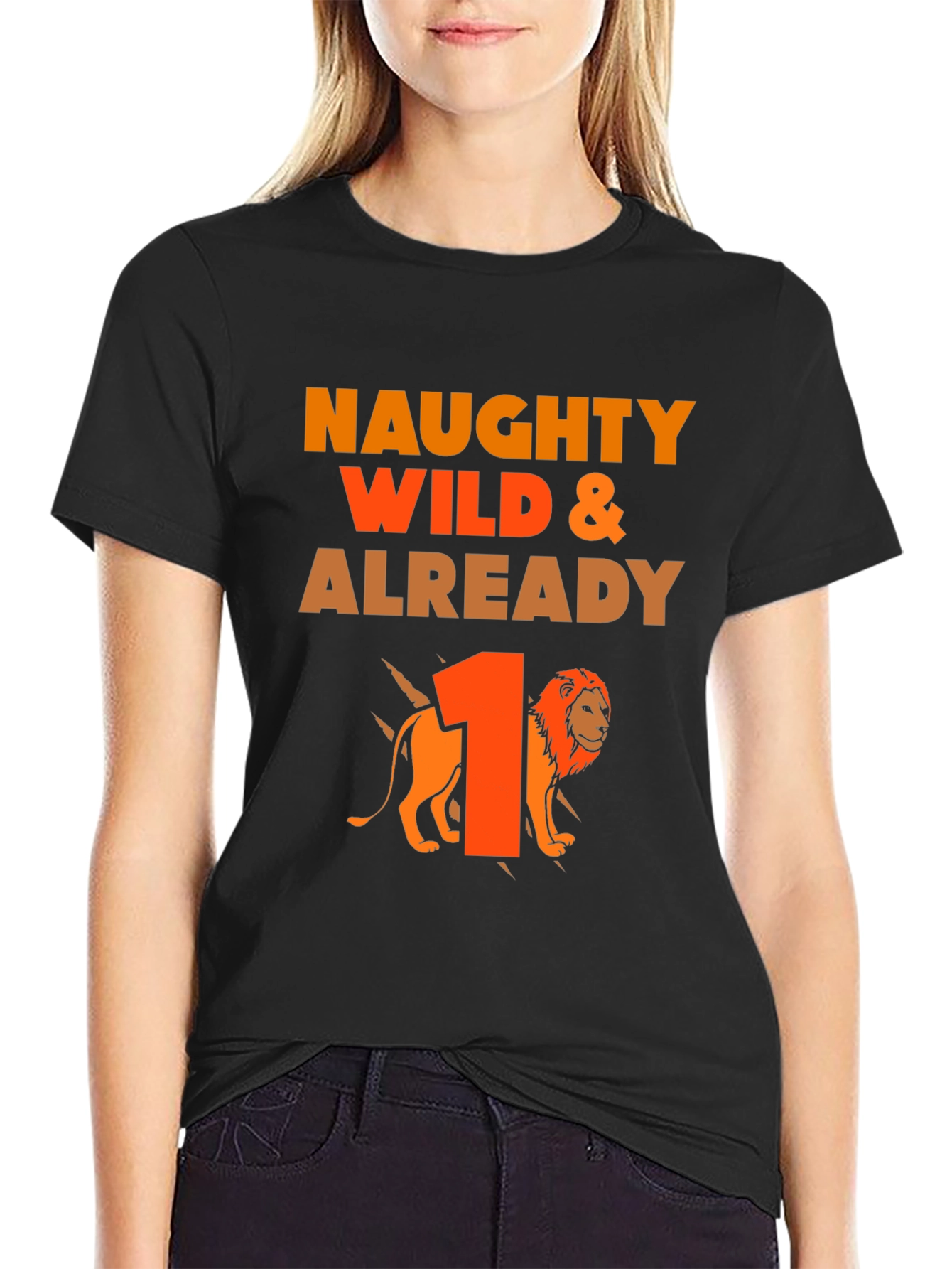 Naughty Wild and Already 1! Lion Birthday T-Shirt
