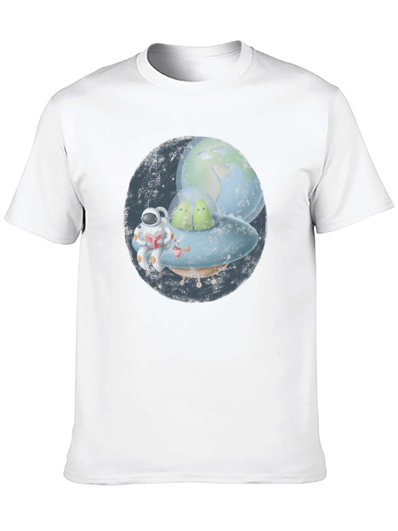 Astronaut & Planet Graphic Black T-Shirt