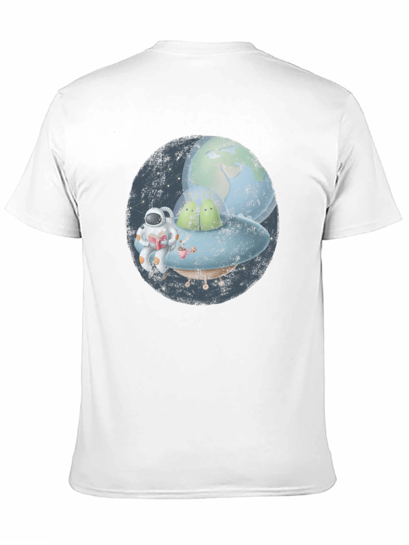 Astronaut & Planet Graphic Black T-Shirt