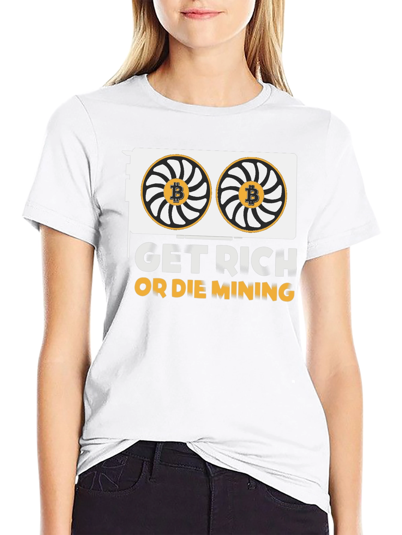 Get Rich Or Die Mining Crypto Black T-Shirt