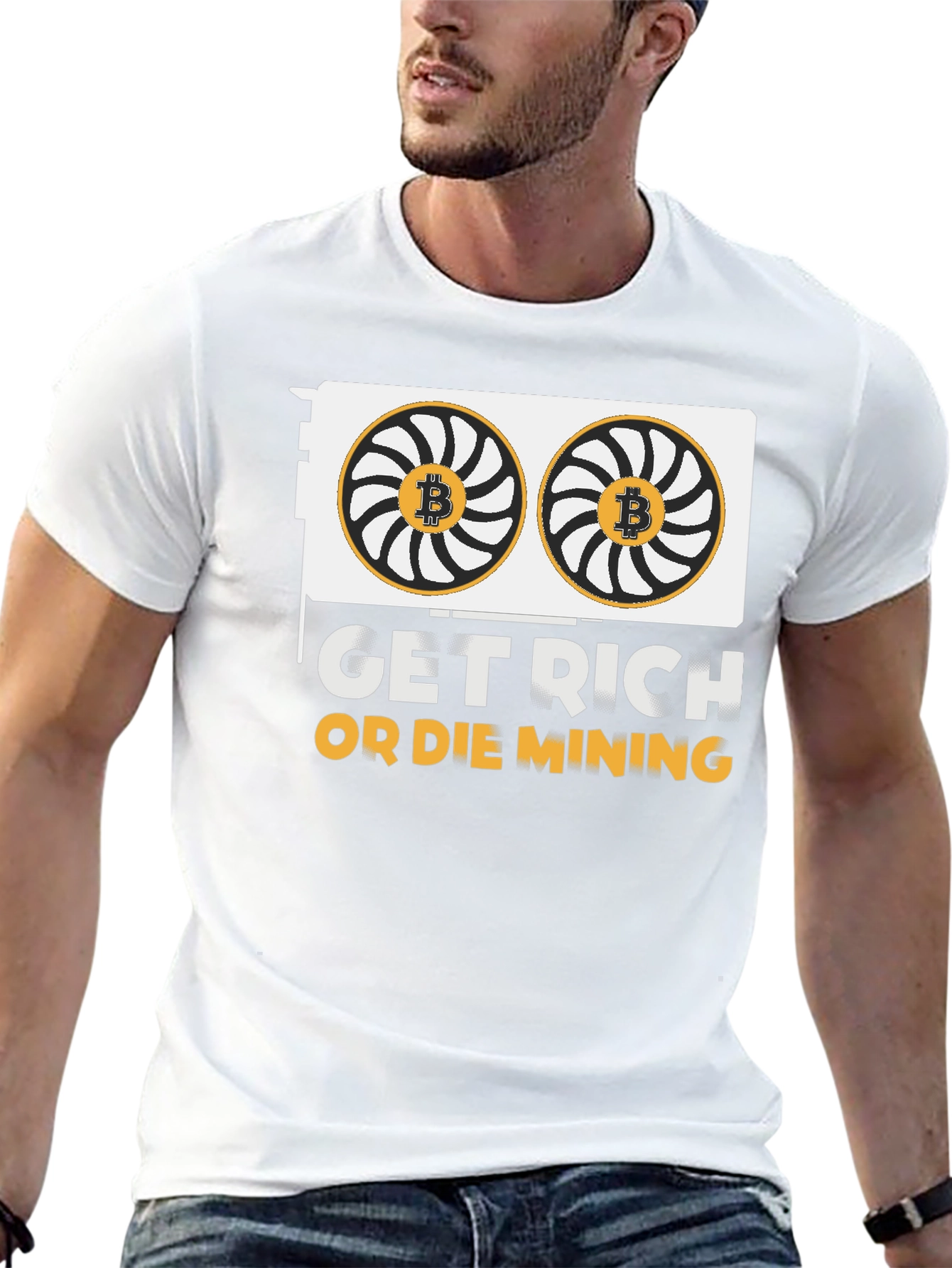 Get Rich Or Die Mining Crypto Black T-Shirt