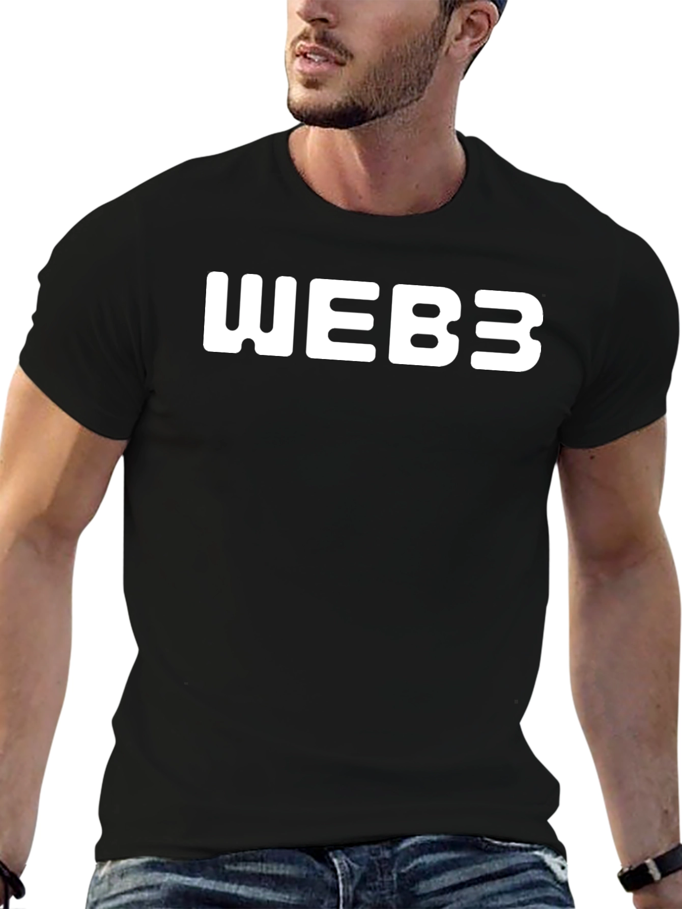Web3 Black Graphic Tee - Casual Style