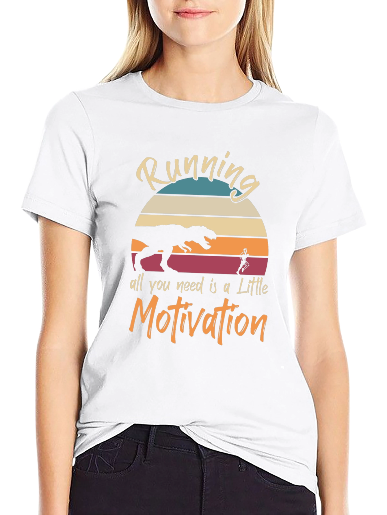 Running Motivation T-Shirt - Dinosaur Chaser