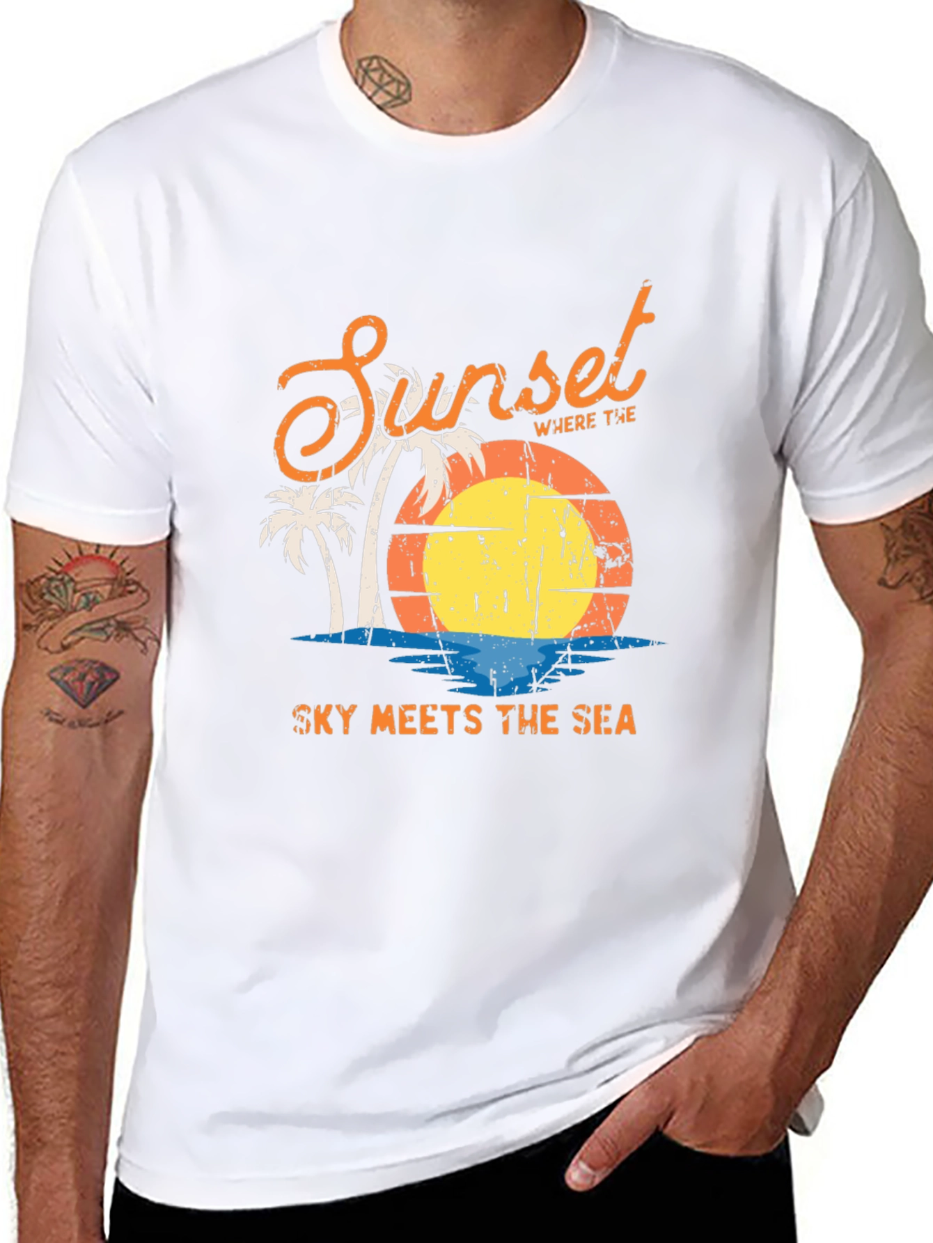 Sunset Sky Meets Sea Graphic T-Shirt