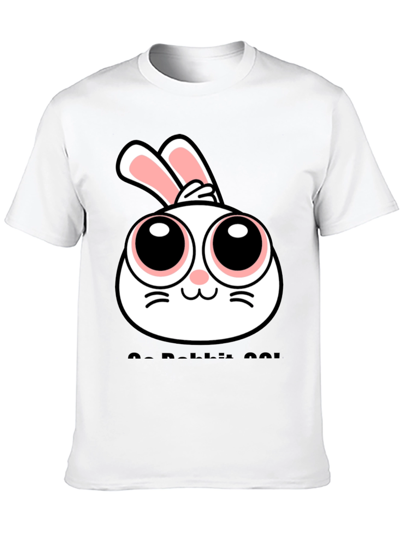 Cute Rabbit Graphic Black T-Shirt