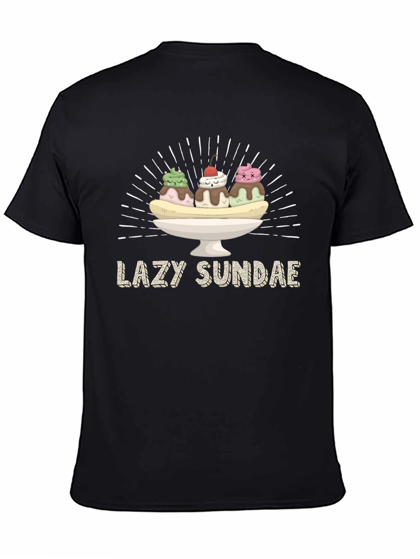 Lazy Sundae Graphic T-Shirt - Black