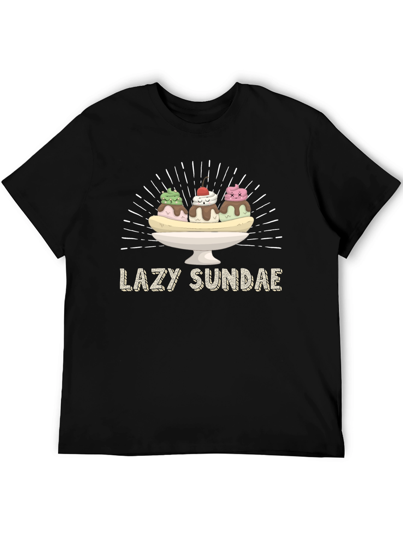 Lazy Sundae Graphic T-Shirt - Black