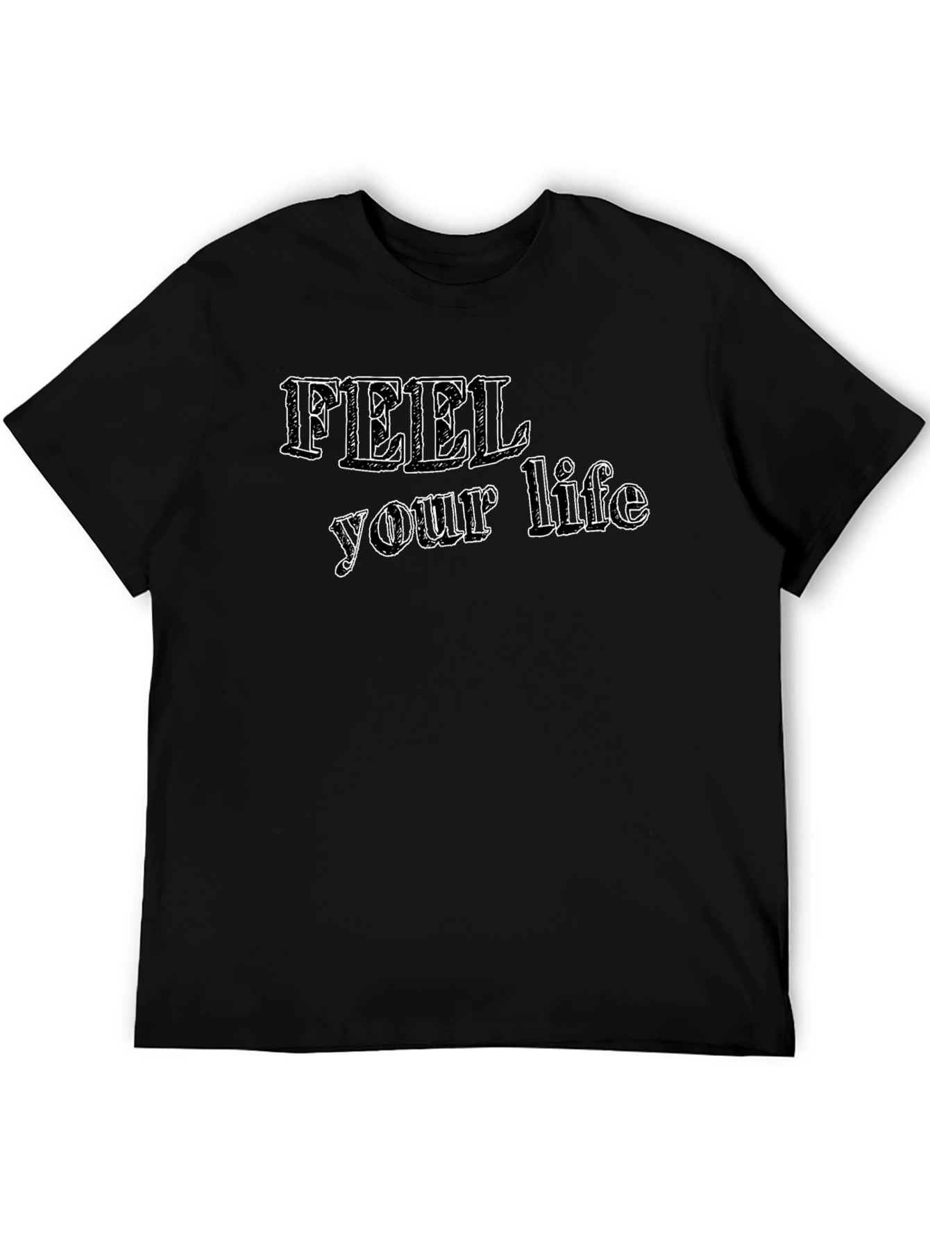 Feel Your Life Graphic Black Tee