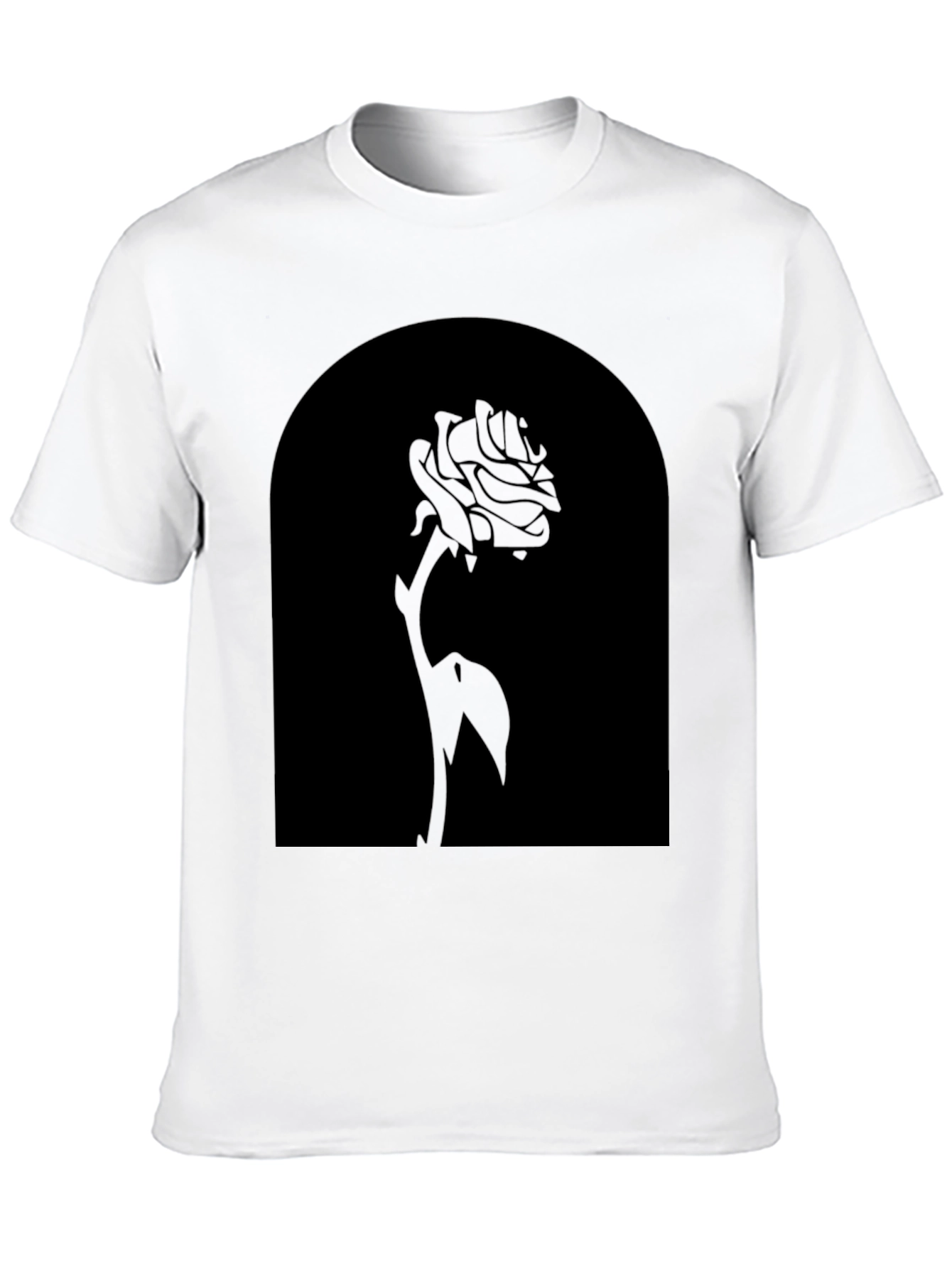 Rose Silhouette Black T-Shirt