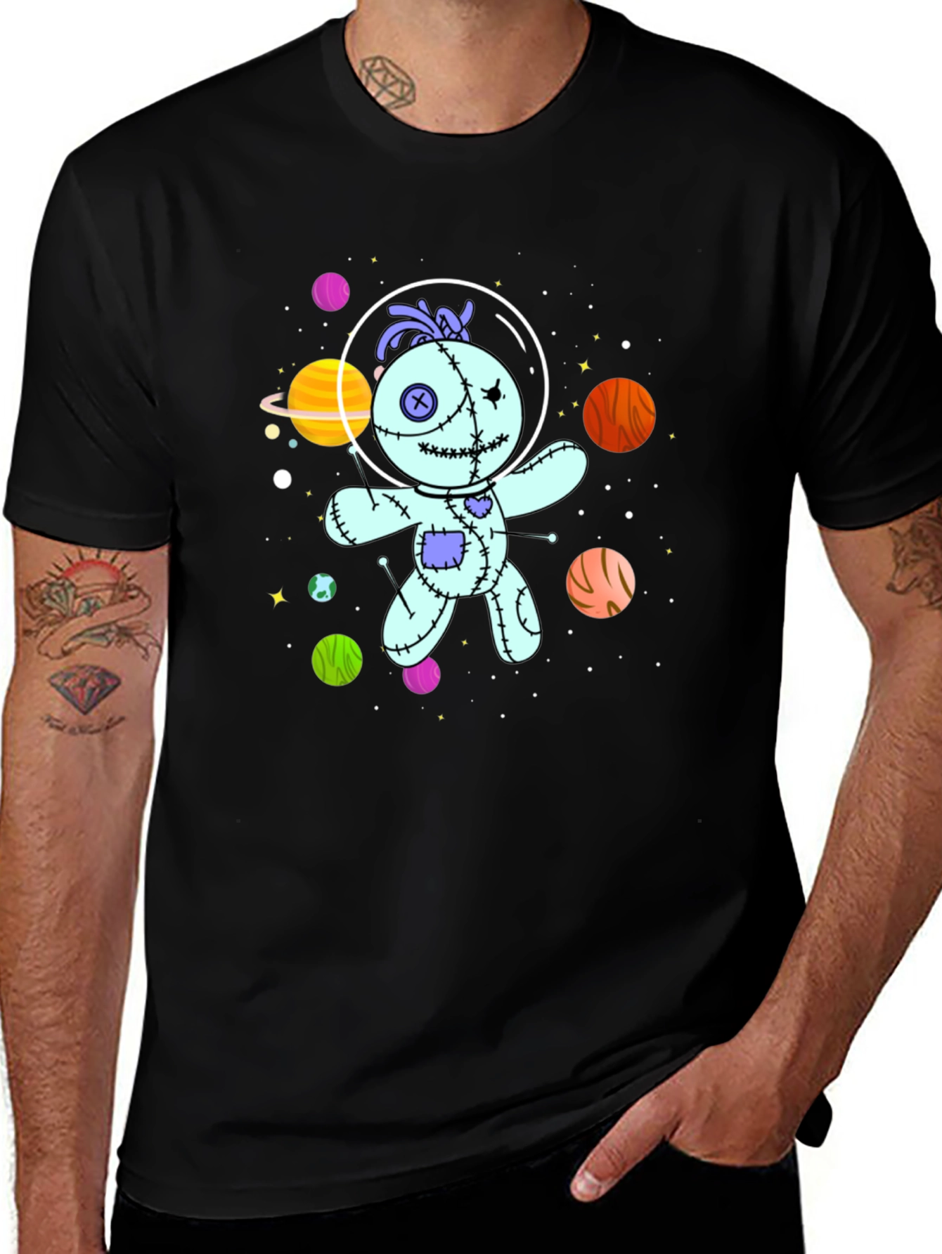 Astronaut Voodoo Doll T-Shirt - Unisex Black Tee