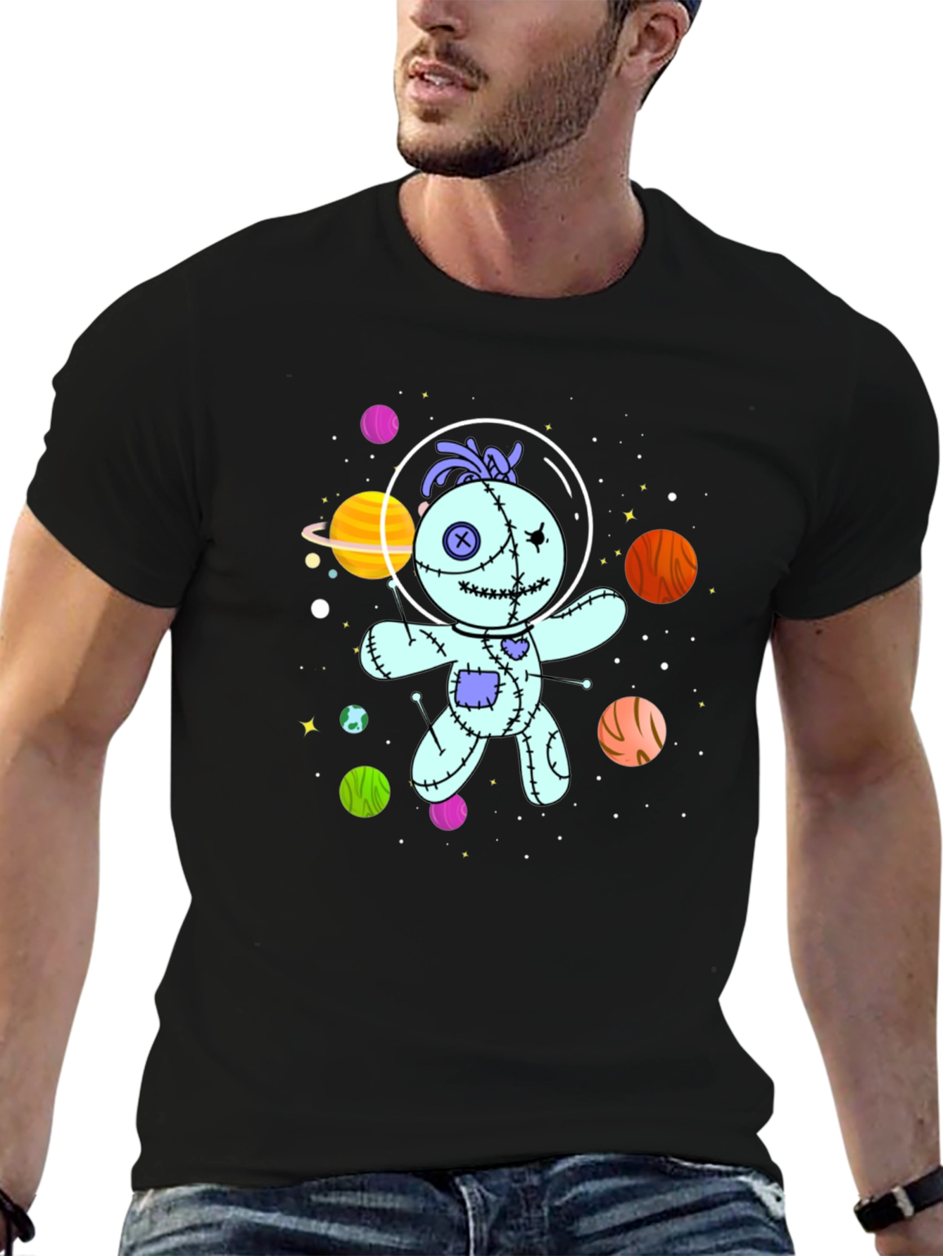 Astronaut Voodoo Doll T-Shirt - Unisex Black Tee