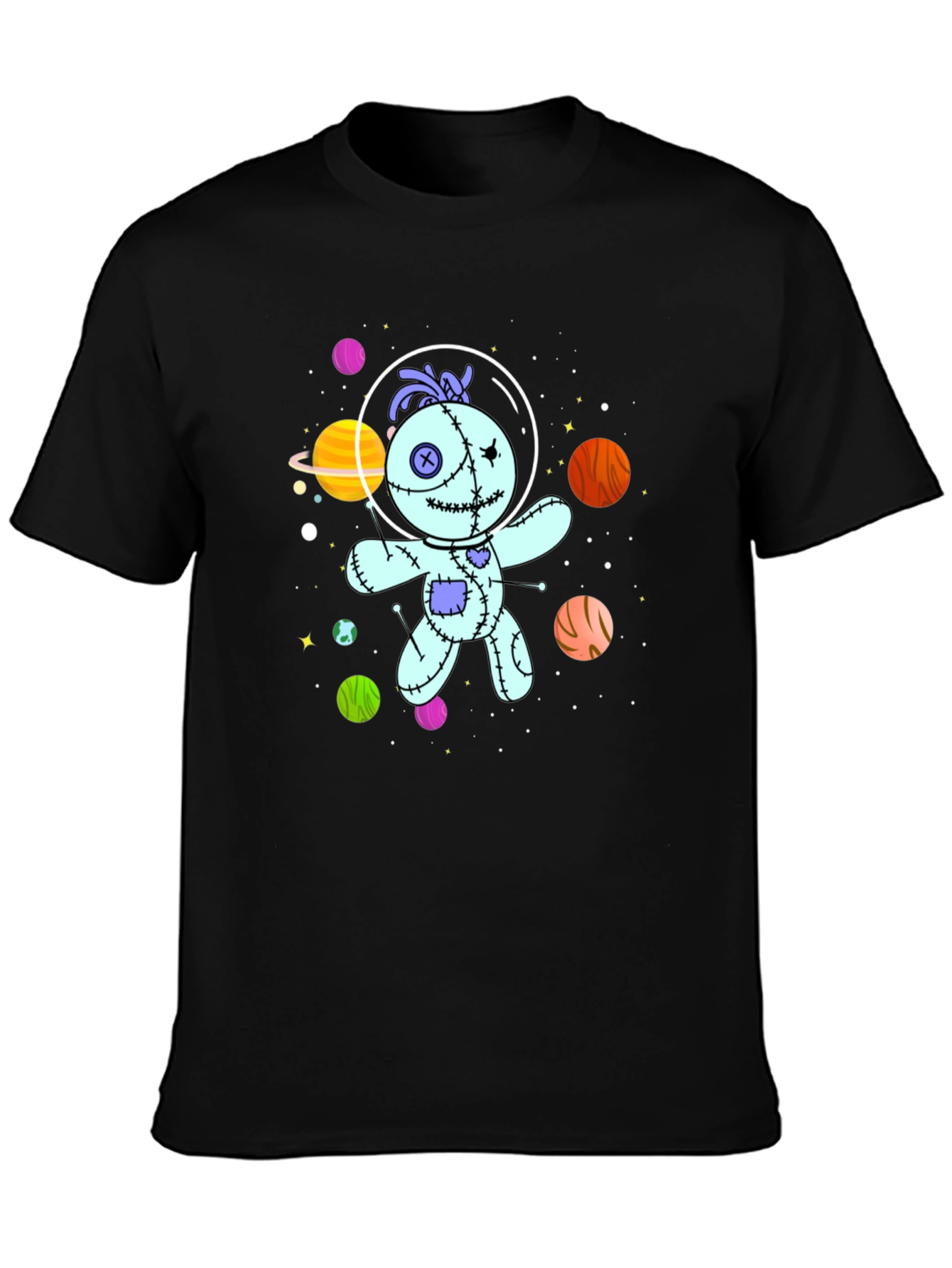 Astronaut Voodoo Doll T-Shirt - Unisex Black Tee