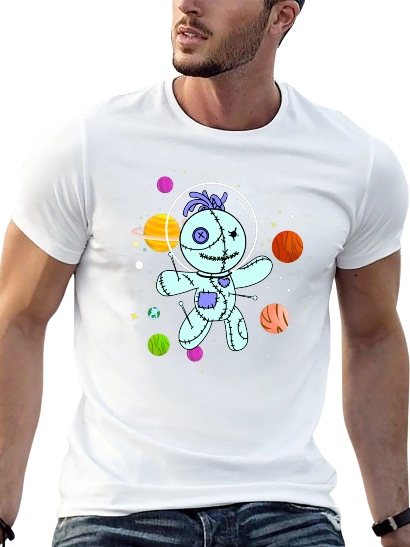 Astronaut Voodoo Doll T-Shirt - Unisex Black Tee