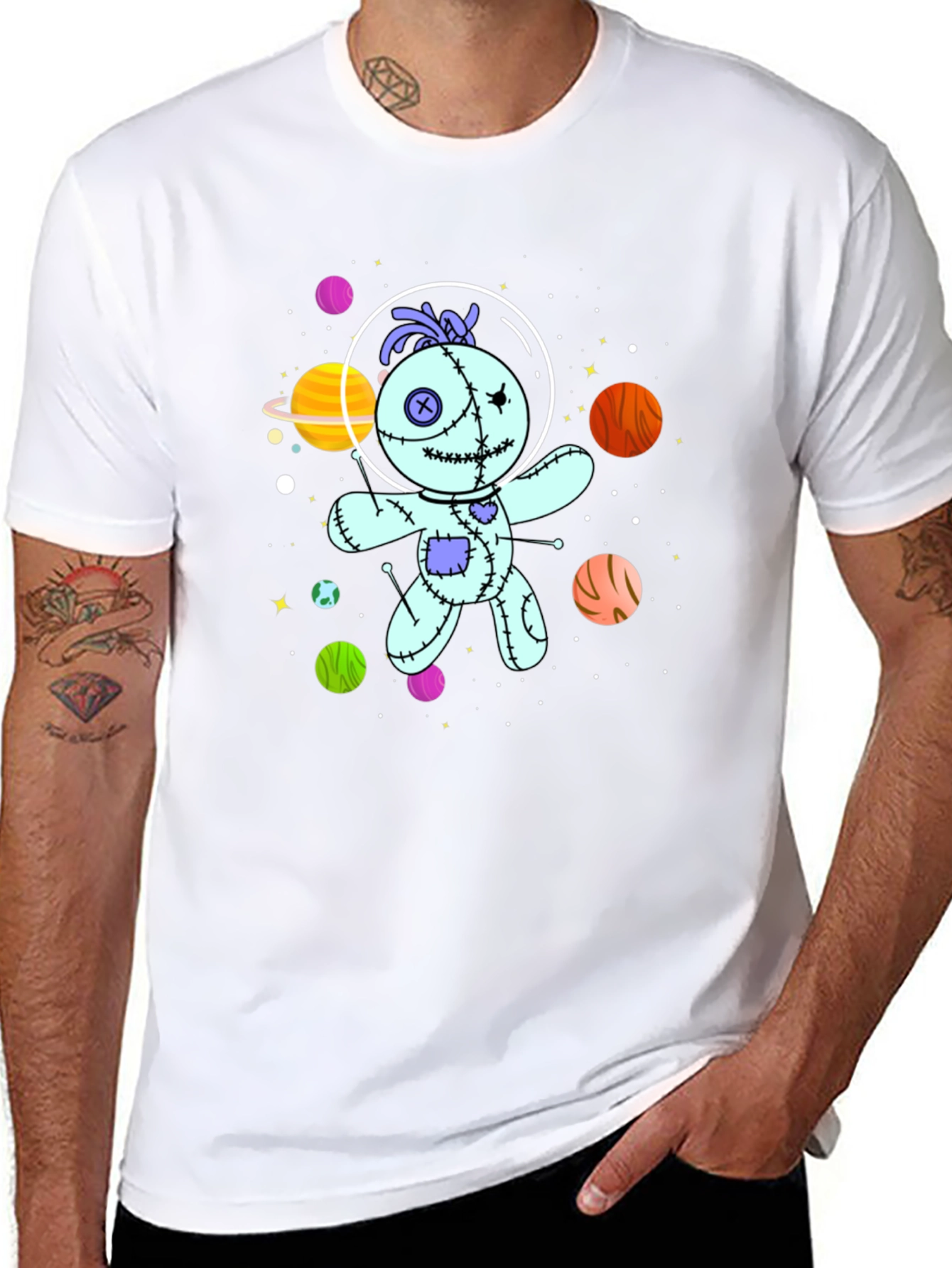 Astronaut Voodoo Doll T-Shirt - Unisex Black Tee