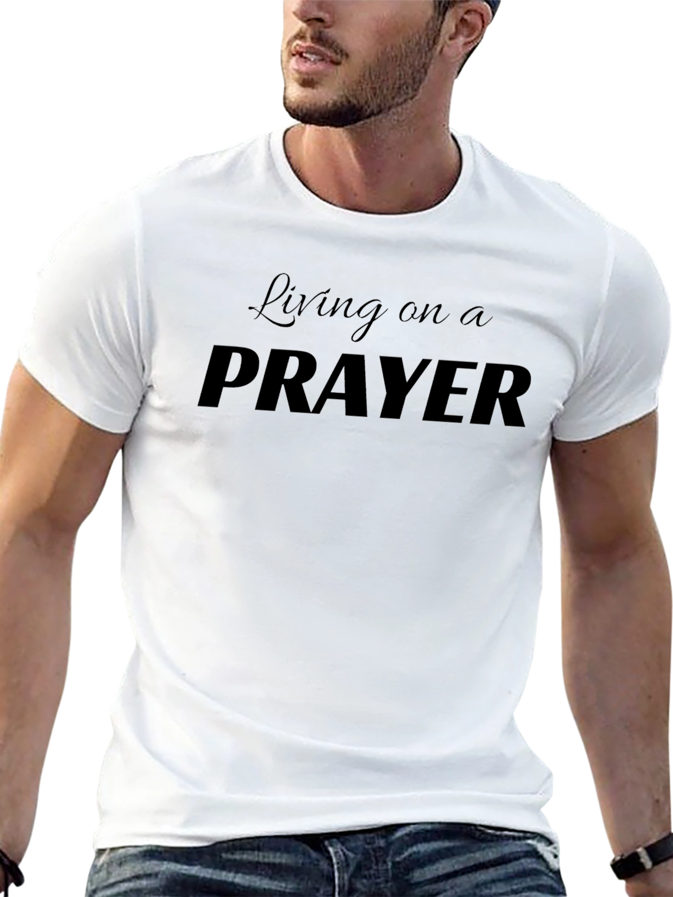 Living on a Prayer Black Graphic Tee