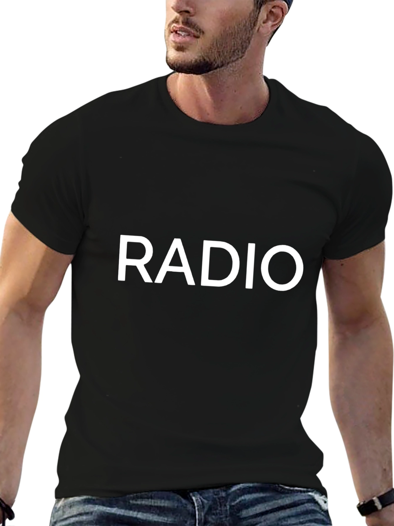 Radio Graphic T-Shirt - Black Cotton Tee